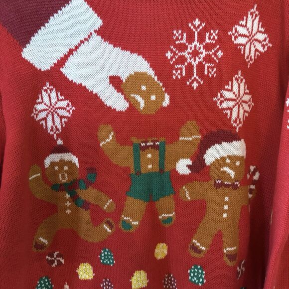 Party Sweater Dec 25th Gingerbread Man Ugly Christmas Sweater Size XL - Picture 2 of 5